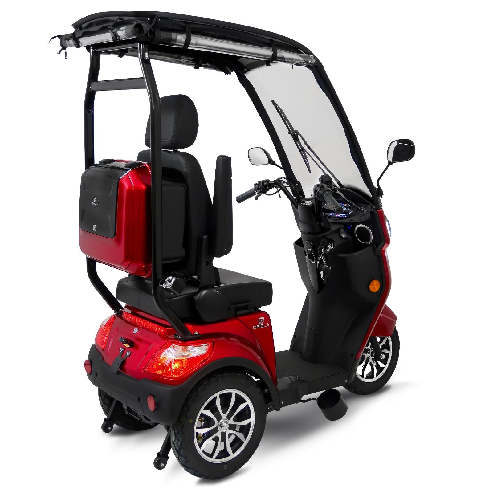 Deisla, Dreirad DS3-25 mit Dach und Wetterschutz, Lithium-Akku, Rot, 25 km/h Deisla, Dreirad DS3-25 mit Dach und Wetterschutz, Lithium-Akku, Rot, 25 km/h